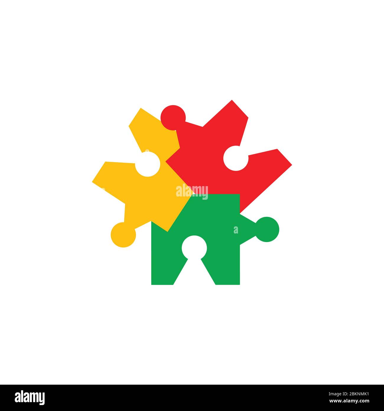 linked puzzle colorful logo vector Stock Vector