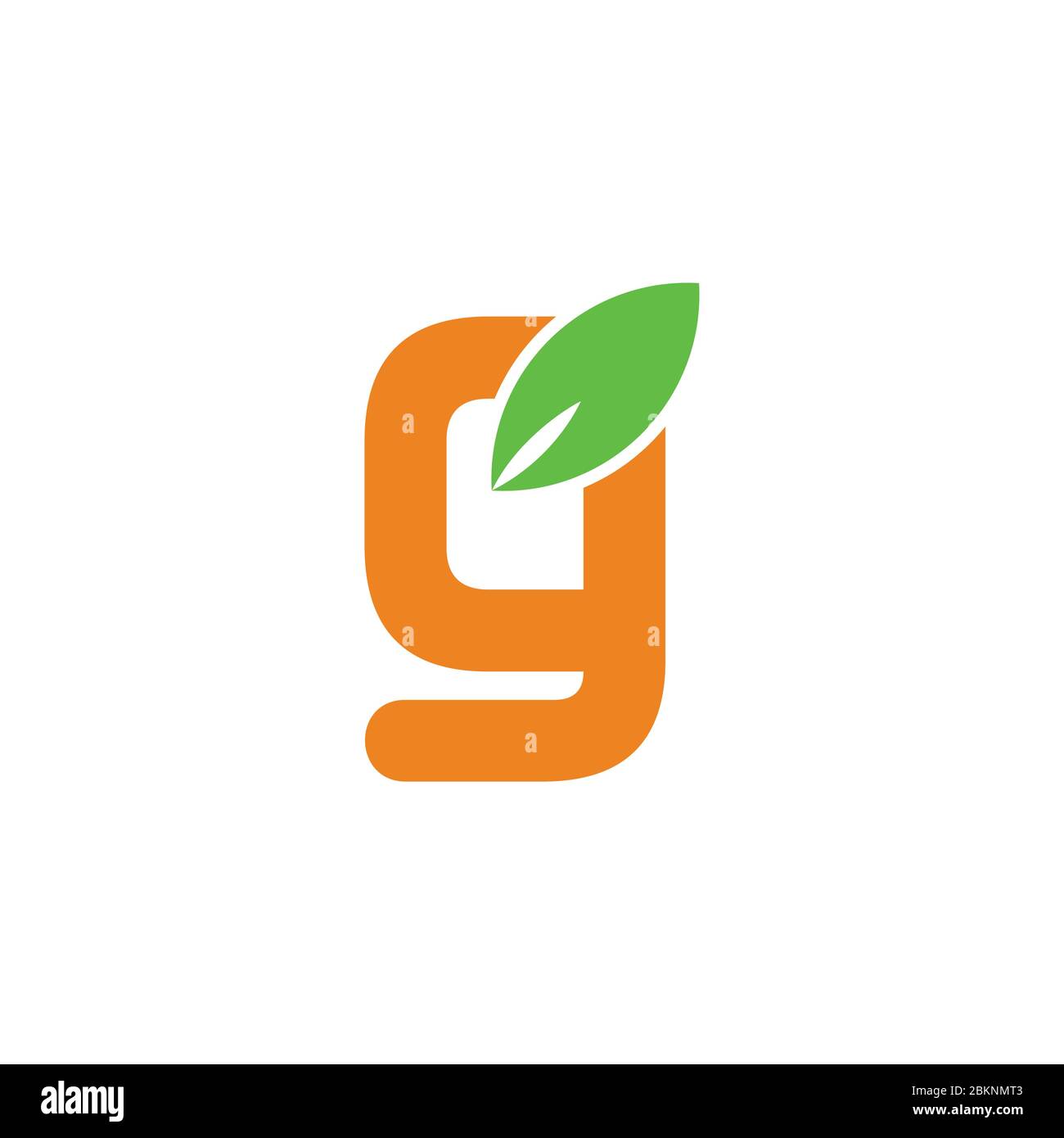 letter g simple leaf colorful symbol logo vector Stock Vector