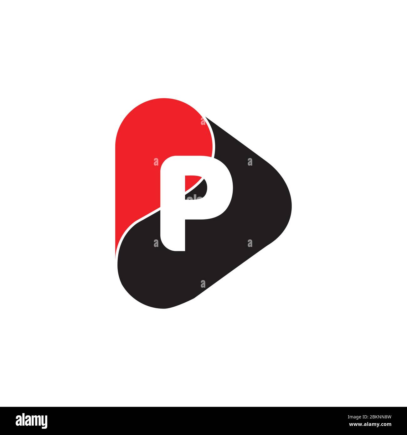 letter p symbol triangle curves logo vector Stock Vector Image & Art