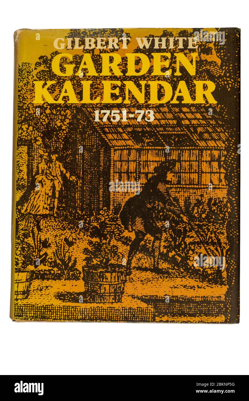 Garden Kalendar 1751 - 1773, gardening and nature notes by the British naturalist Gilbert White, front cover of the book Stock Photo