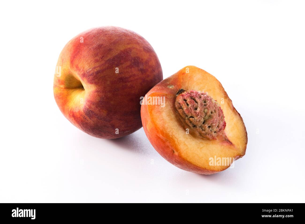 Fresh peach isolated on white background Stock Photo