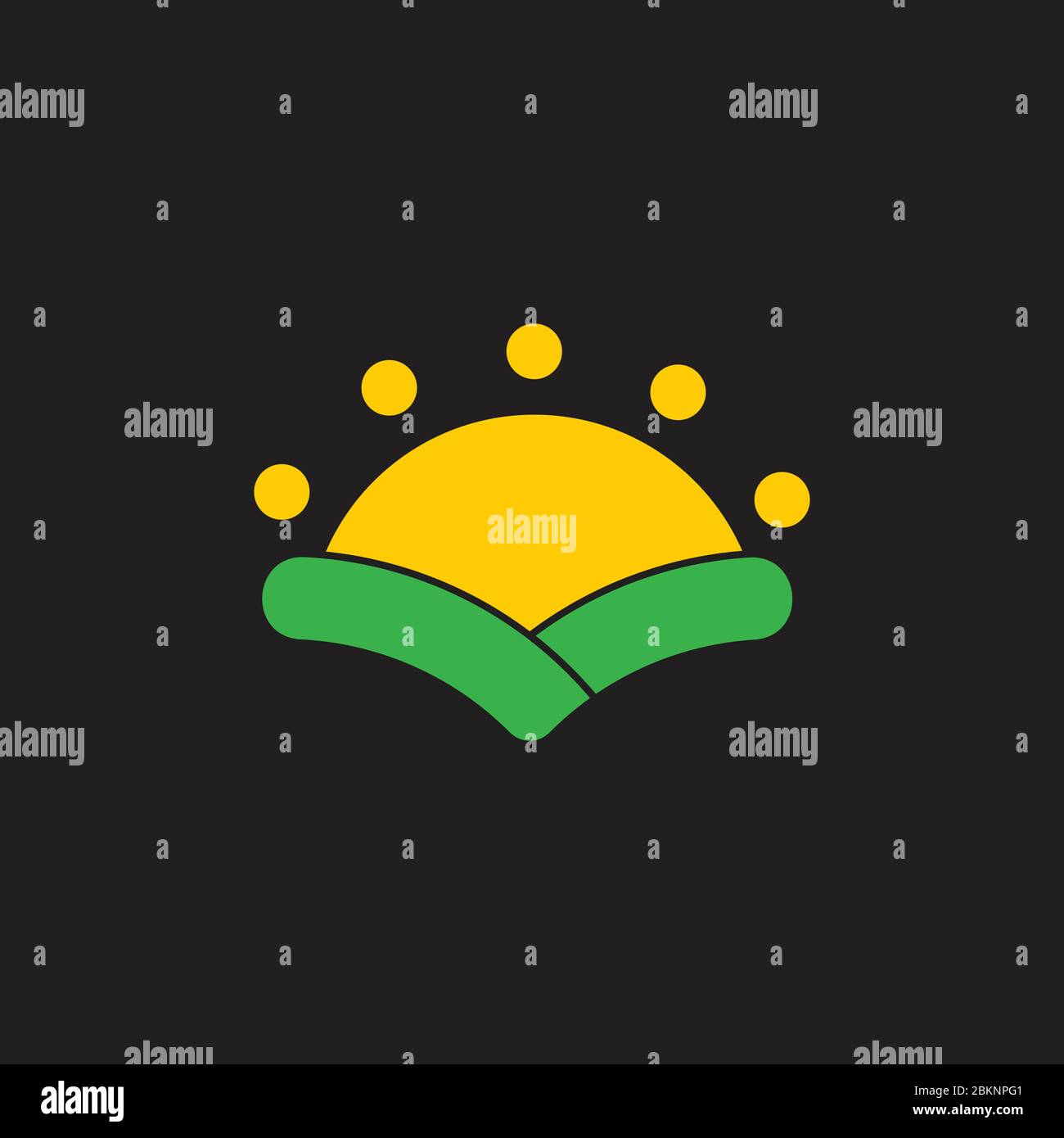 dots sun and grass field symbol logo vector Stock Vector Image & Art ...