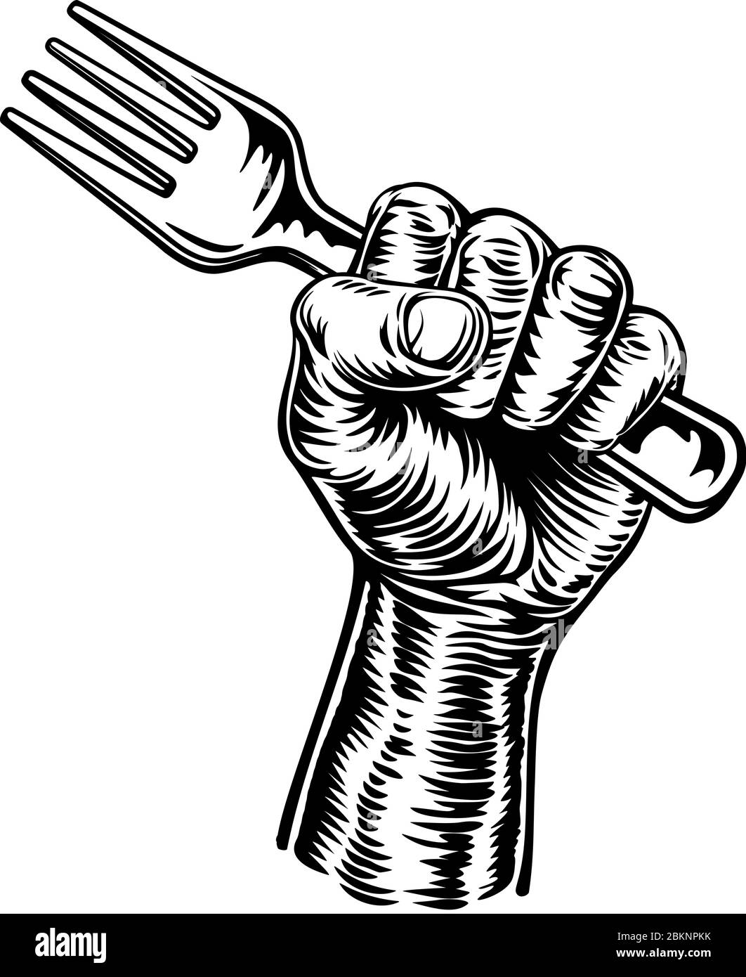 Hand Holding Fork Stock Vector