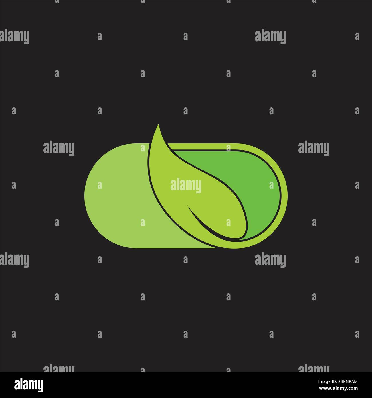 capsule leaf shape monogram natural medicine symbol logo vector Stock Vector