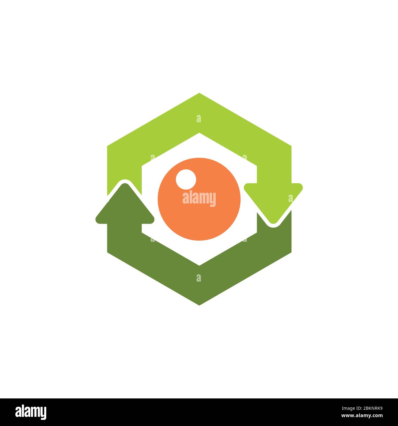 circle hexagonal arrow cute eye design logo vector Stock Vector