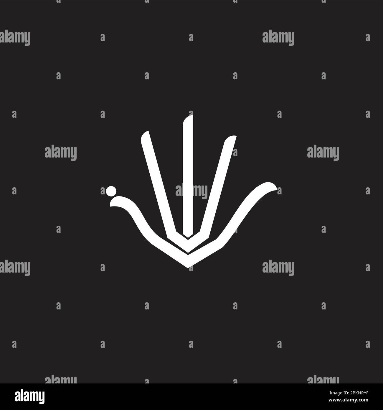 five fingers simple lines art symbol logo vector Stock Vector