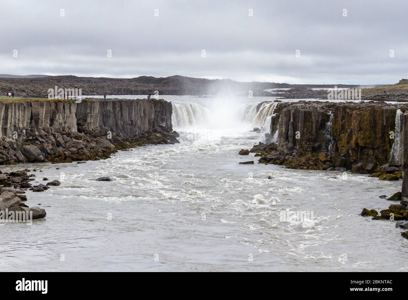 The Selfoss waterfall in the Jökulsárgljúfur canyon upriver from the more famous Dettifoss waterfall, northern Iceland. Stock Photo