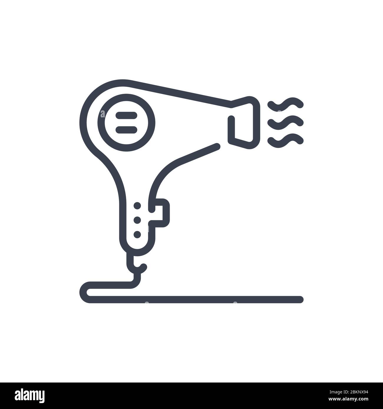 Vector illustration of one hair dryer icon or logo with black color and  line design style Stock Vector Image & Art - Alamy