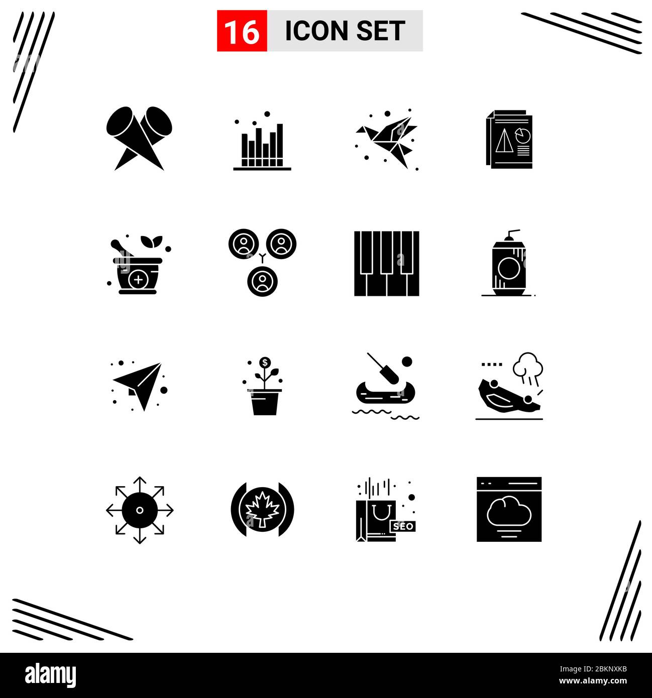 16 Creative Icons Modern Signs and Symbols of chart, presentation ...