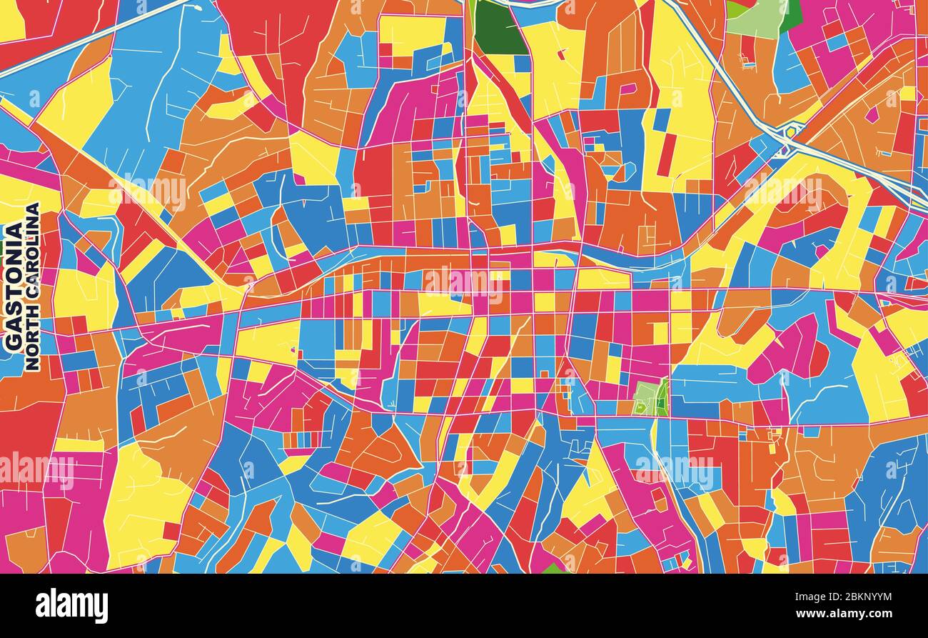 Artistic Map of Gastonia, NC