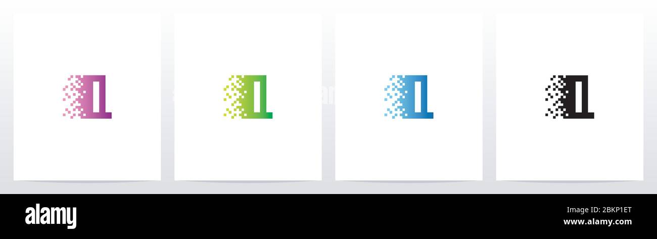Pixel Eroded On Letter Logo Design Q Stock Vector