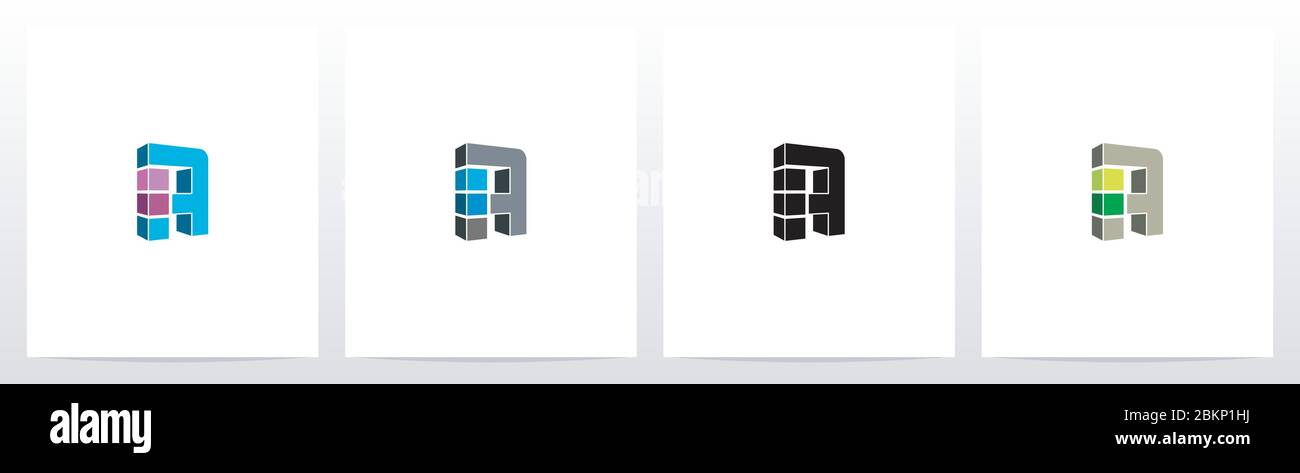 Rectangle Block On Letter Logo Design A Stock Vector Image & Art - Alamy