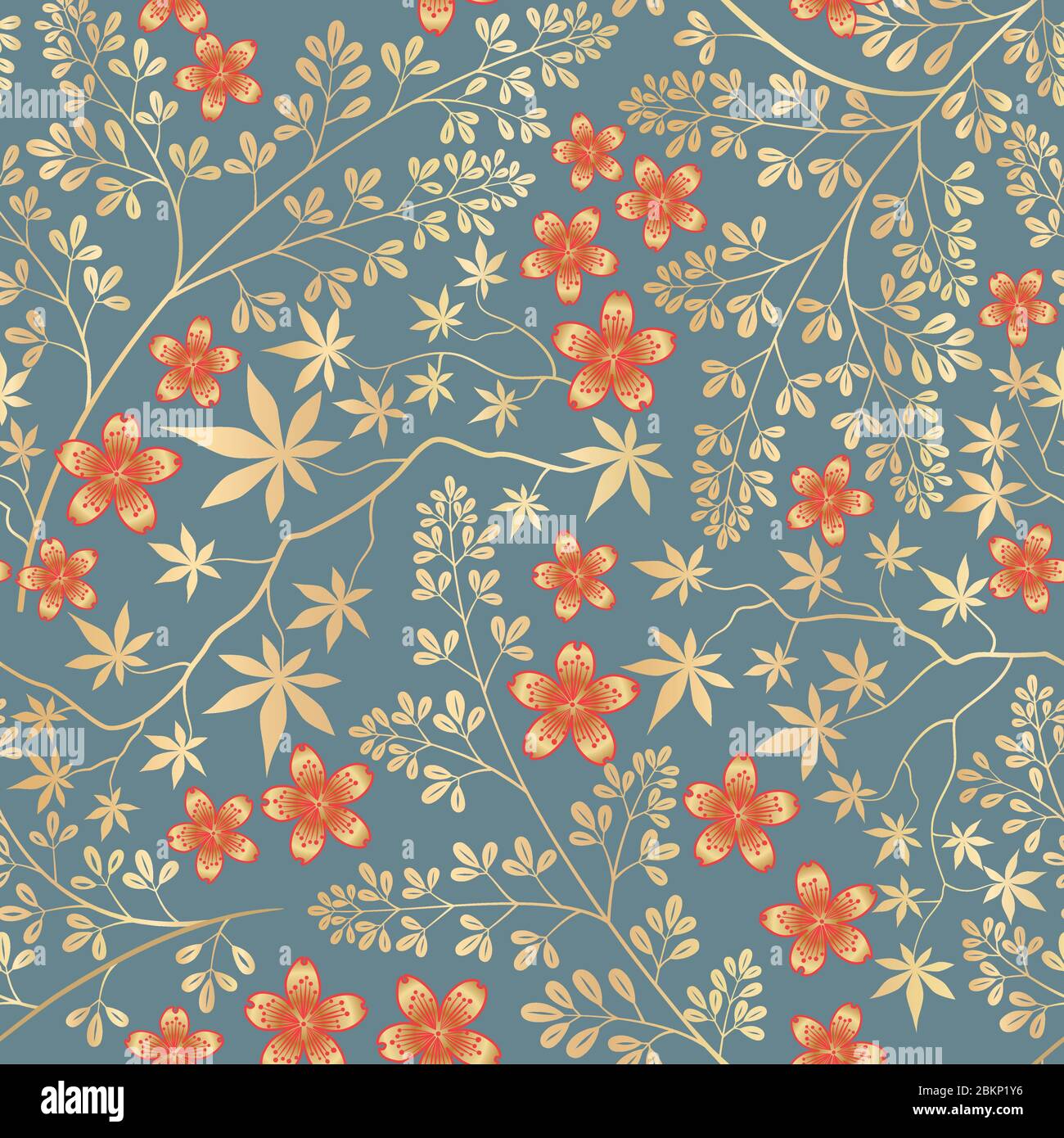 Floral Seamless Pattern Flower Decorative Tile Background Flourish Ornamental Wallpaper With Flowers In Retro Oriental Style Stock Vector Image Art Alamy