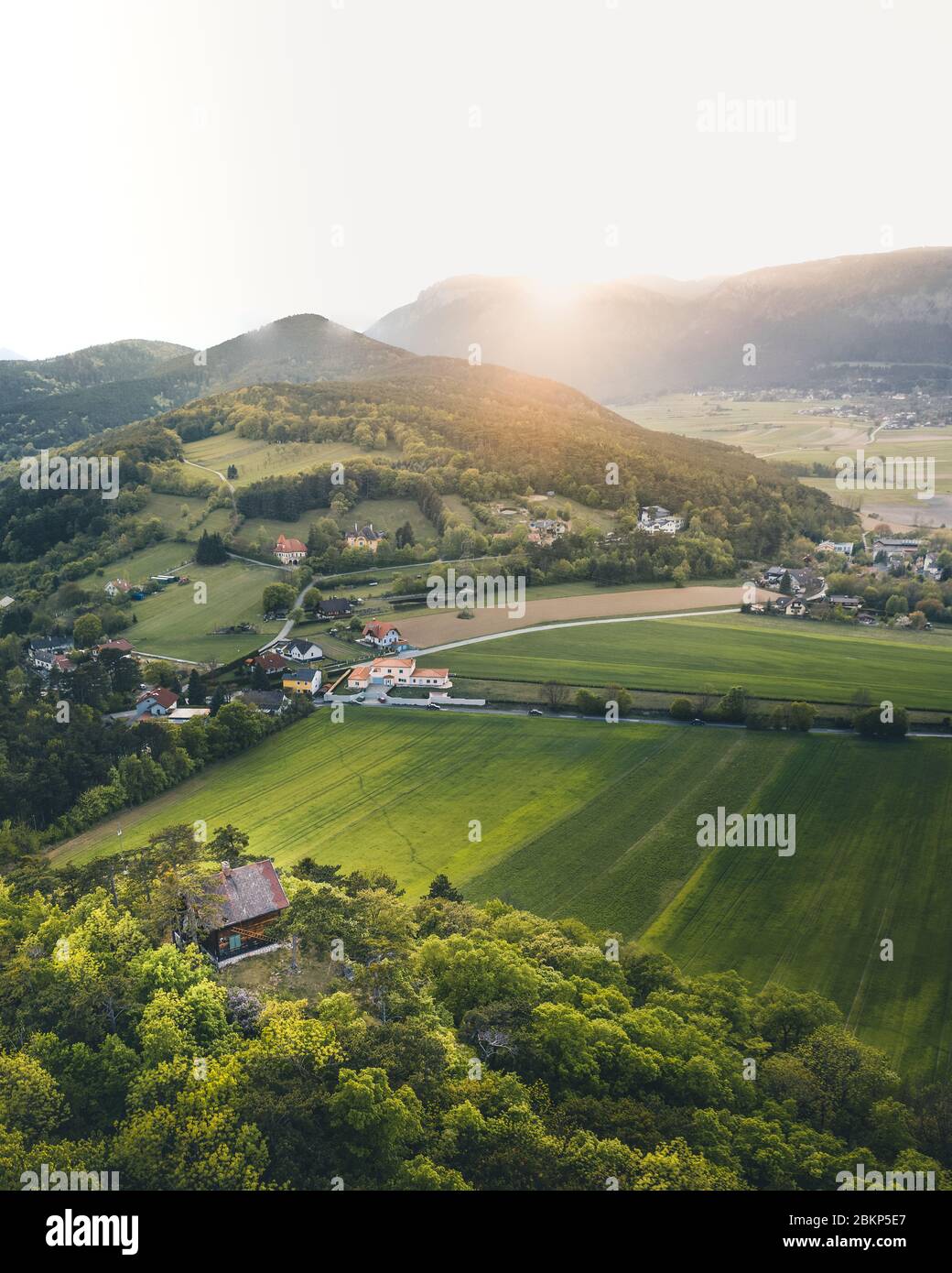 Aerial view green mountain hills hi-res stock photography and images ...