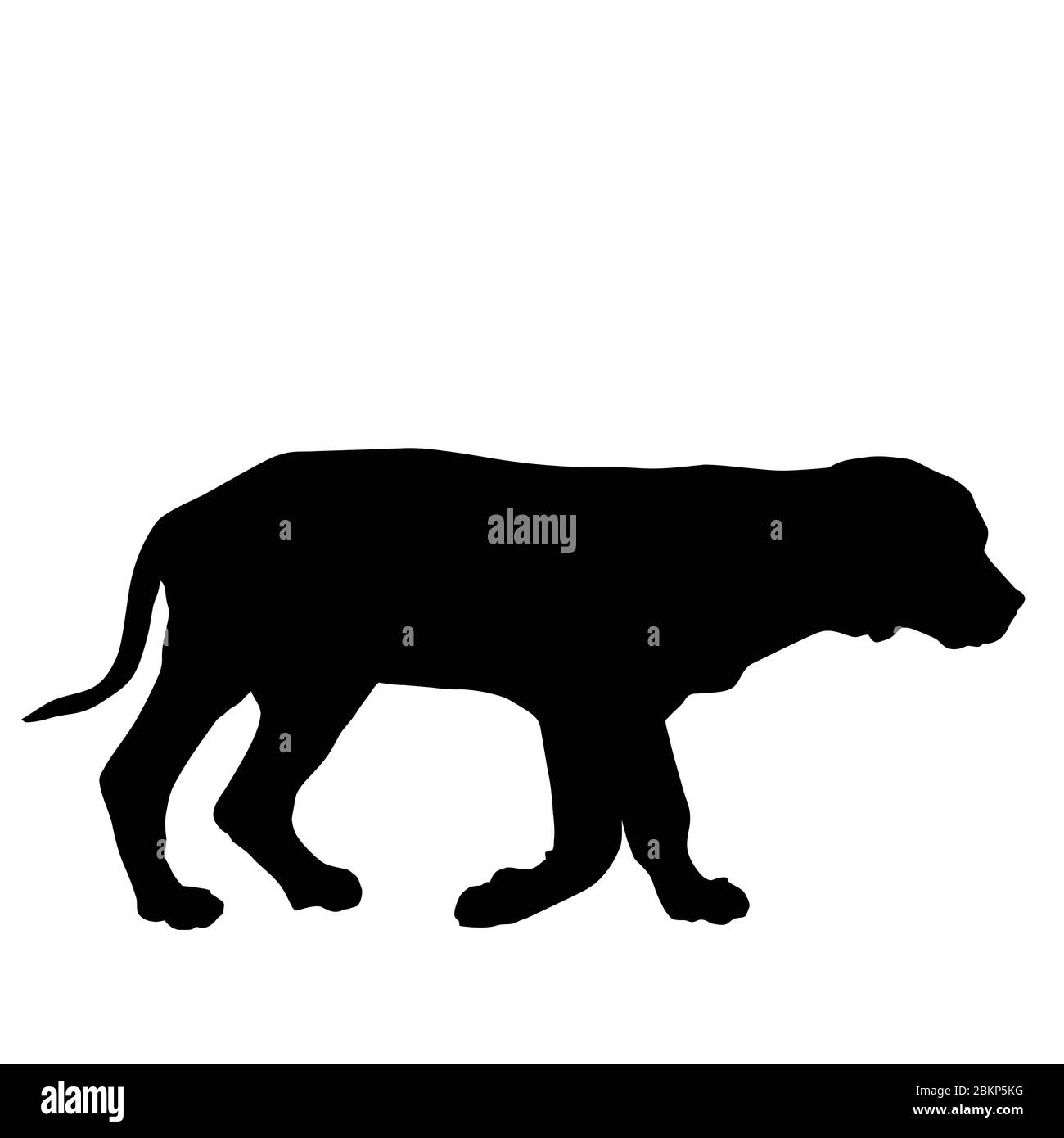 Dog puppy silhouette walking on white background, vector illustration Stock Vector