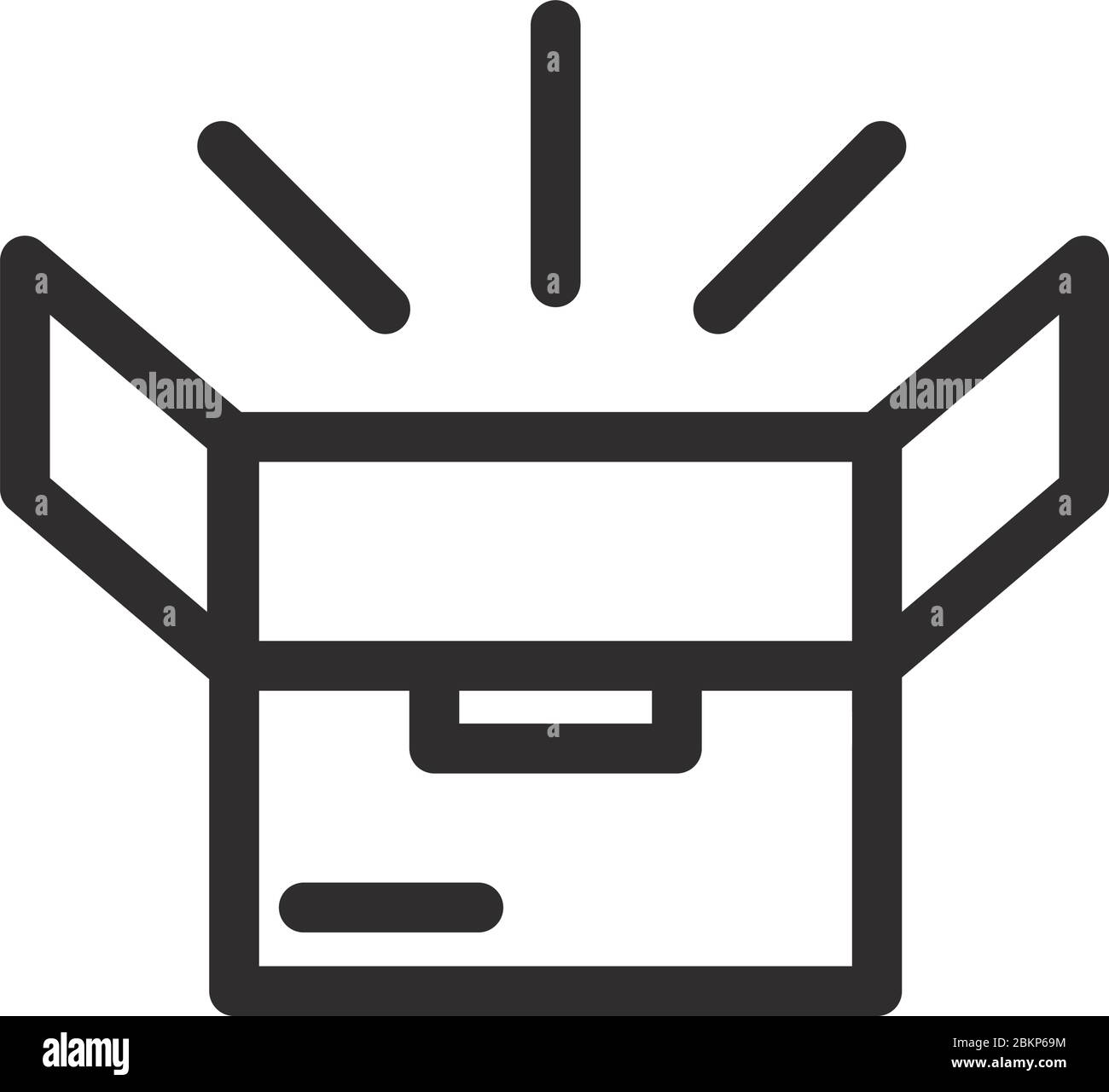 open cardboard box delivery cargo service logistic vector illustration ...