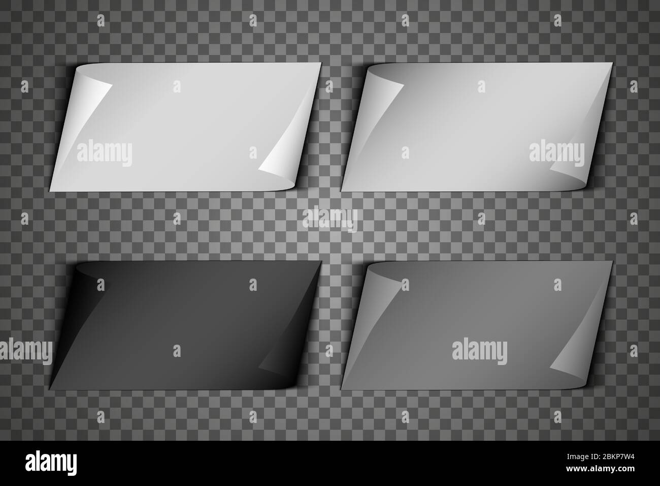 Vector realistic paper sheet with folded corner. Paper sheet A4 with ...