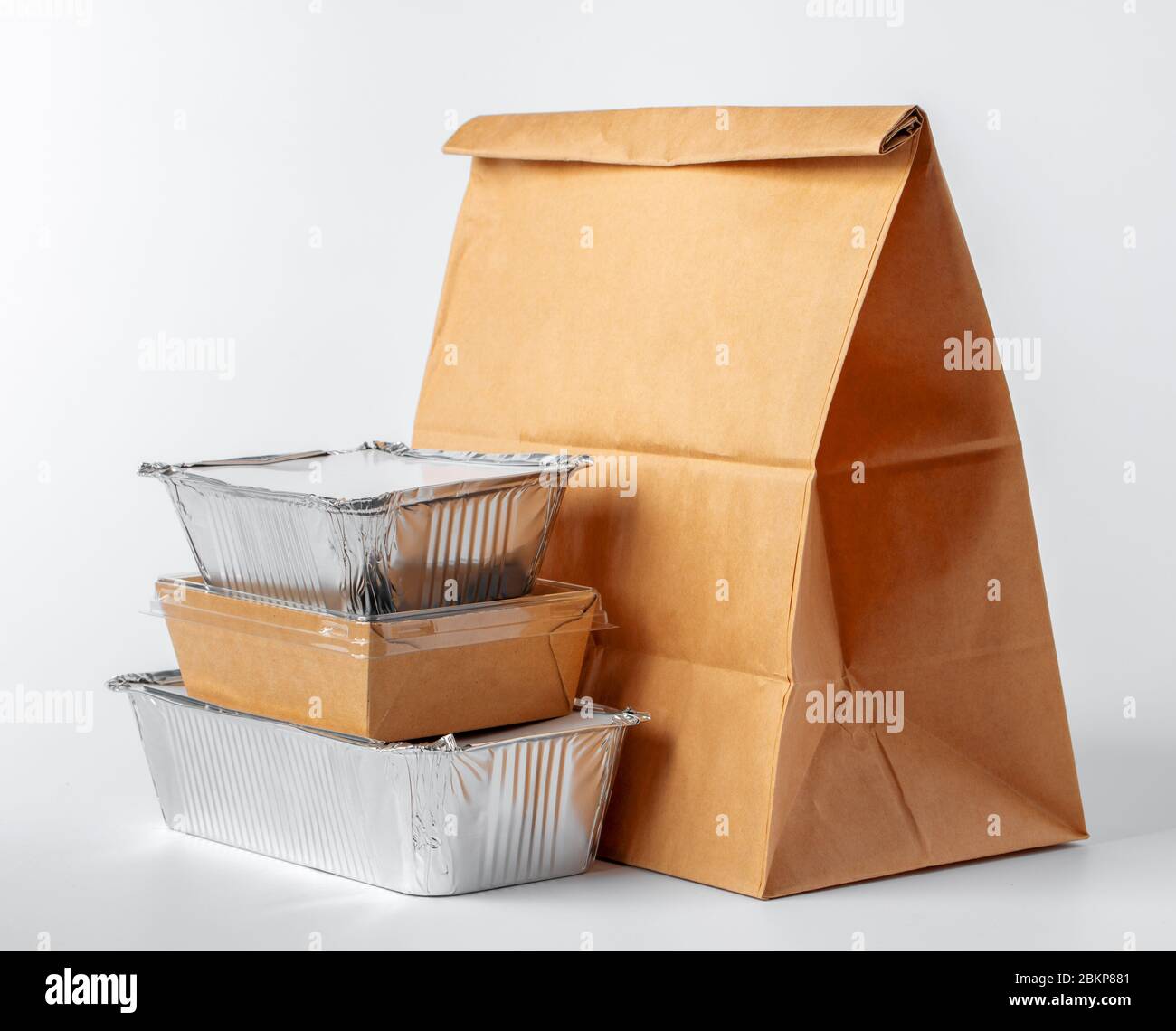 Set of recyclable food packaging on white background Stock Photo Alamy