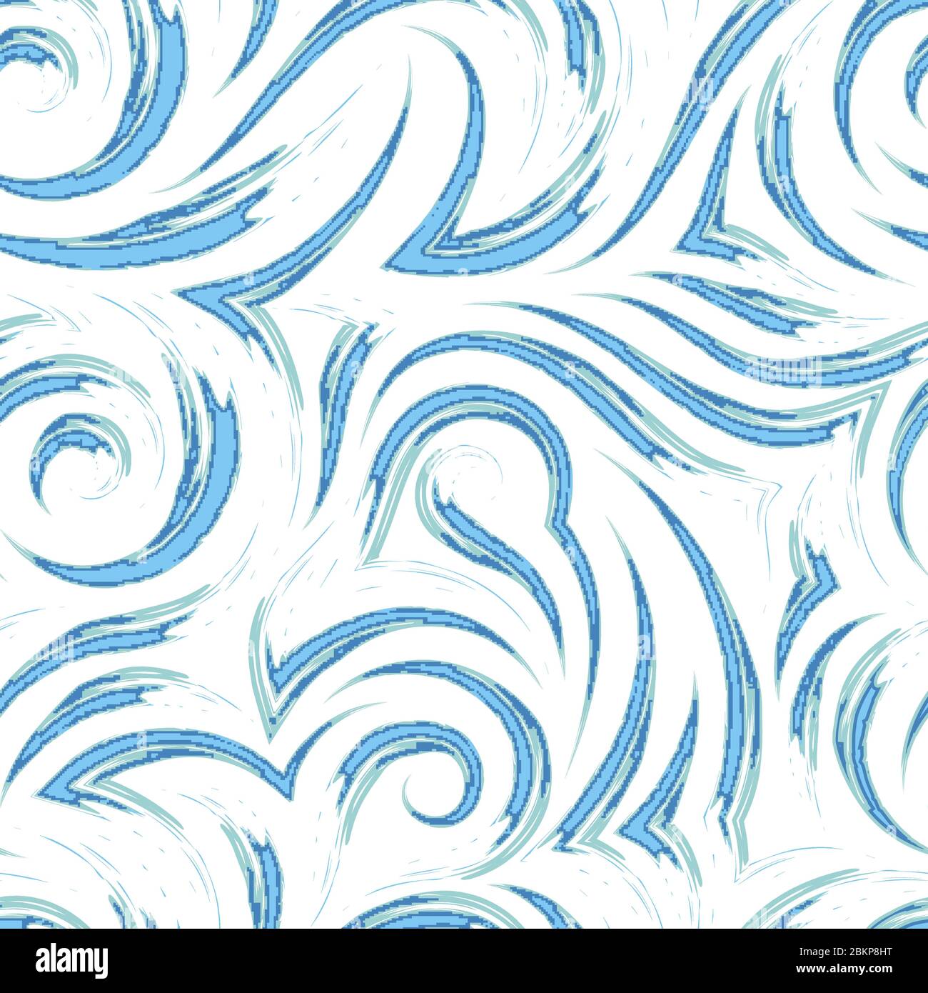 Seamless vector texture of a swirl of waves or currents of turquoise ...