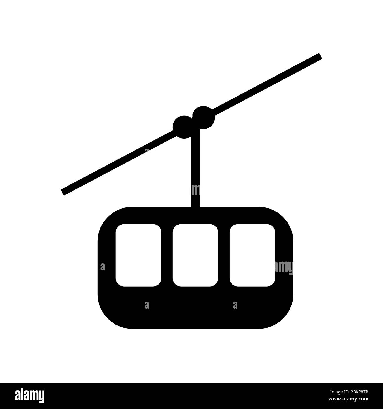Funicular railway vector icon,  Aerial tramway, sky tram, cable car, ropeway, aerial tram, aerial lift, minimalist vector illustration symbol Stock Vector