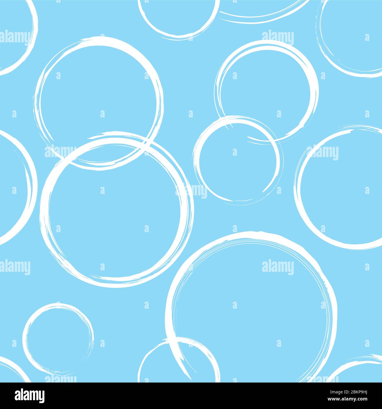 Seamless pattern with abstract white circles on blue background ...