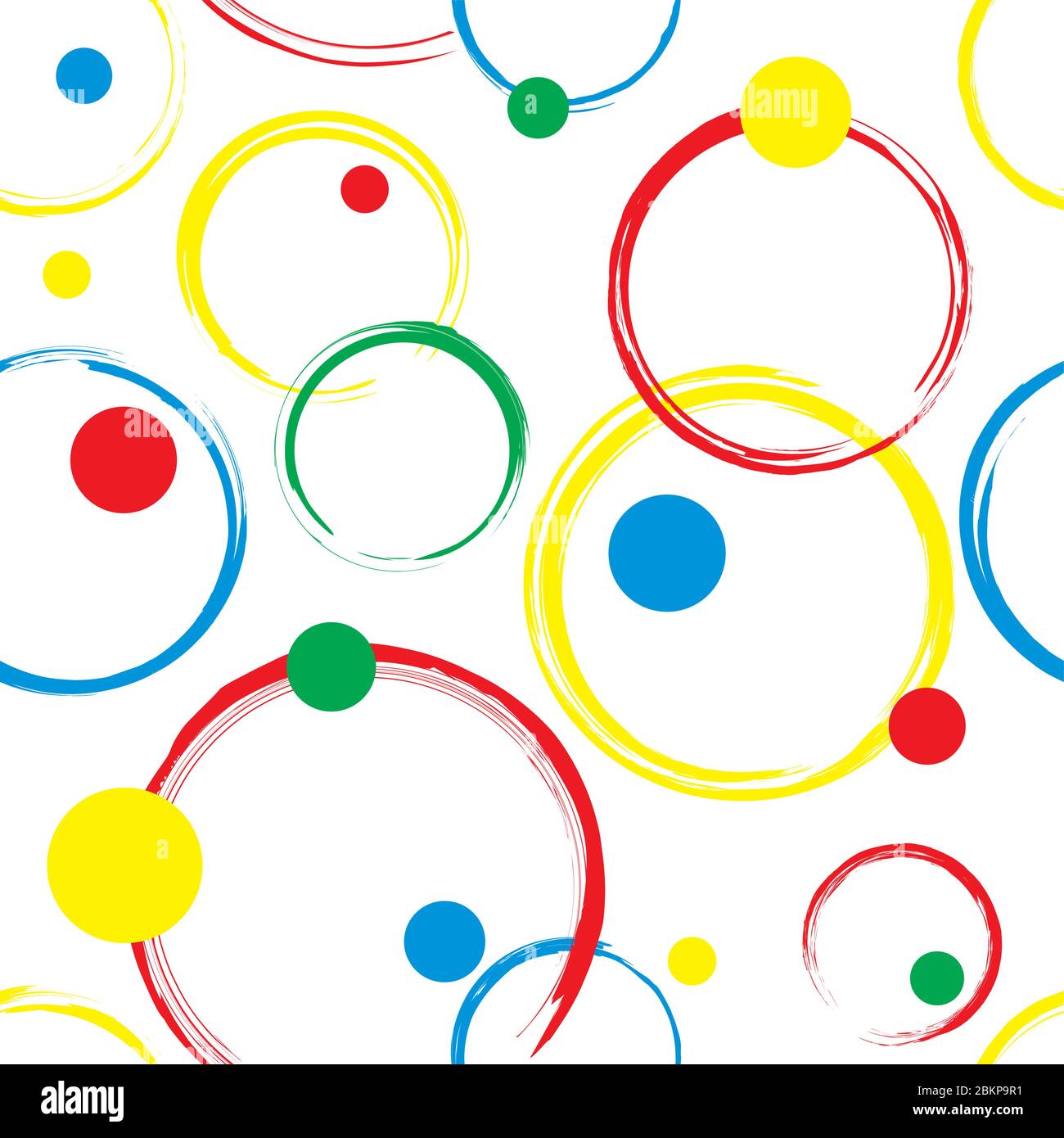 Seamless pattern with abstract circles in vector EPS8 format, includes pattern swatch. Stock Vector