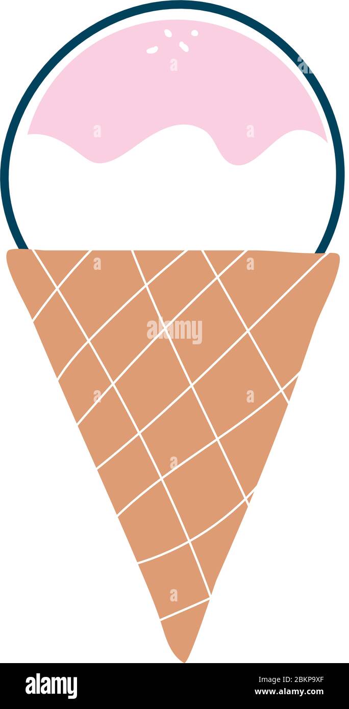 Isolated ice cream cone flat style icon vector design Stock Vector ...