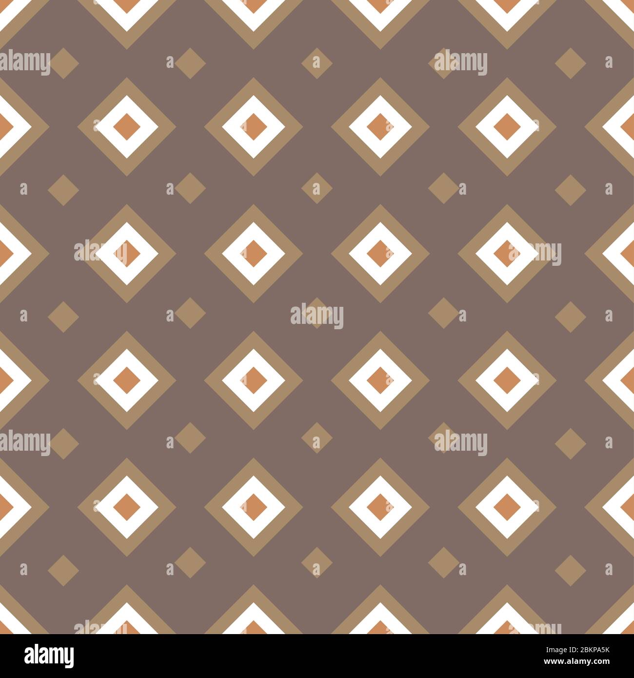 Geometric seamless pattern with rhombuses. Colored rhombuses on brown background. Vector illustration in EPS8 format, pattern swatch included. Stock Vector