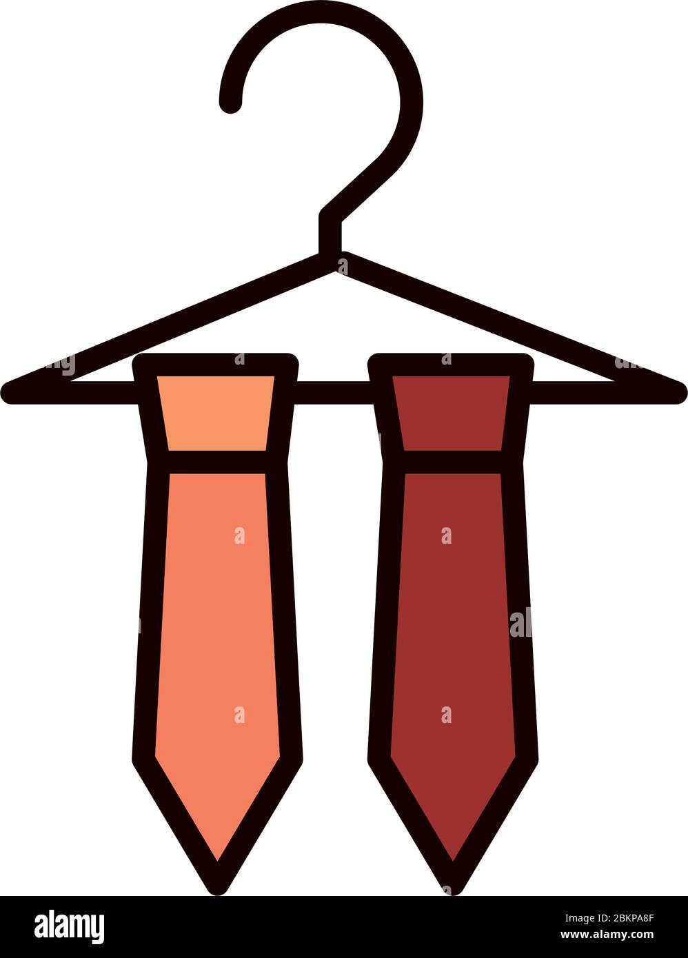 https://c8.alamy.com/comp/2BKPA8F/necktie-in-hanger-clothes-fashion-celebration-vector-illustration-line-and-fill-icon-2BKPA8F.jpg