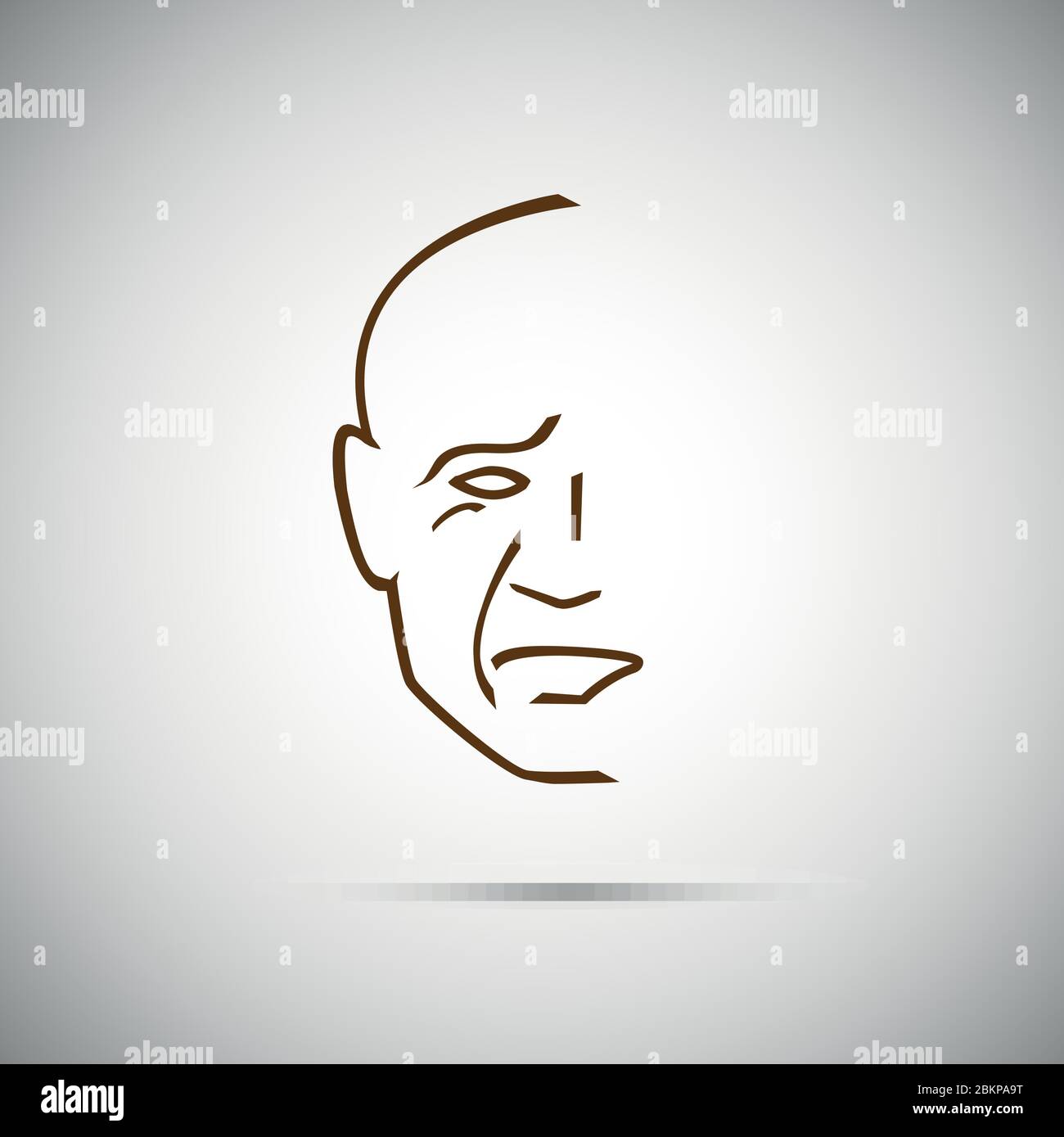 Facial scan face biometric identification illustration.Vector lines Stock Vector