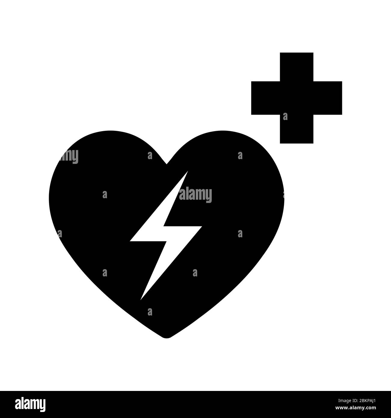 Automated heart defibrillator vector icon, minimalist vector