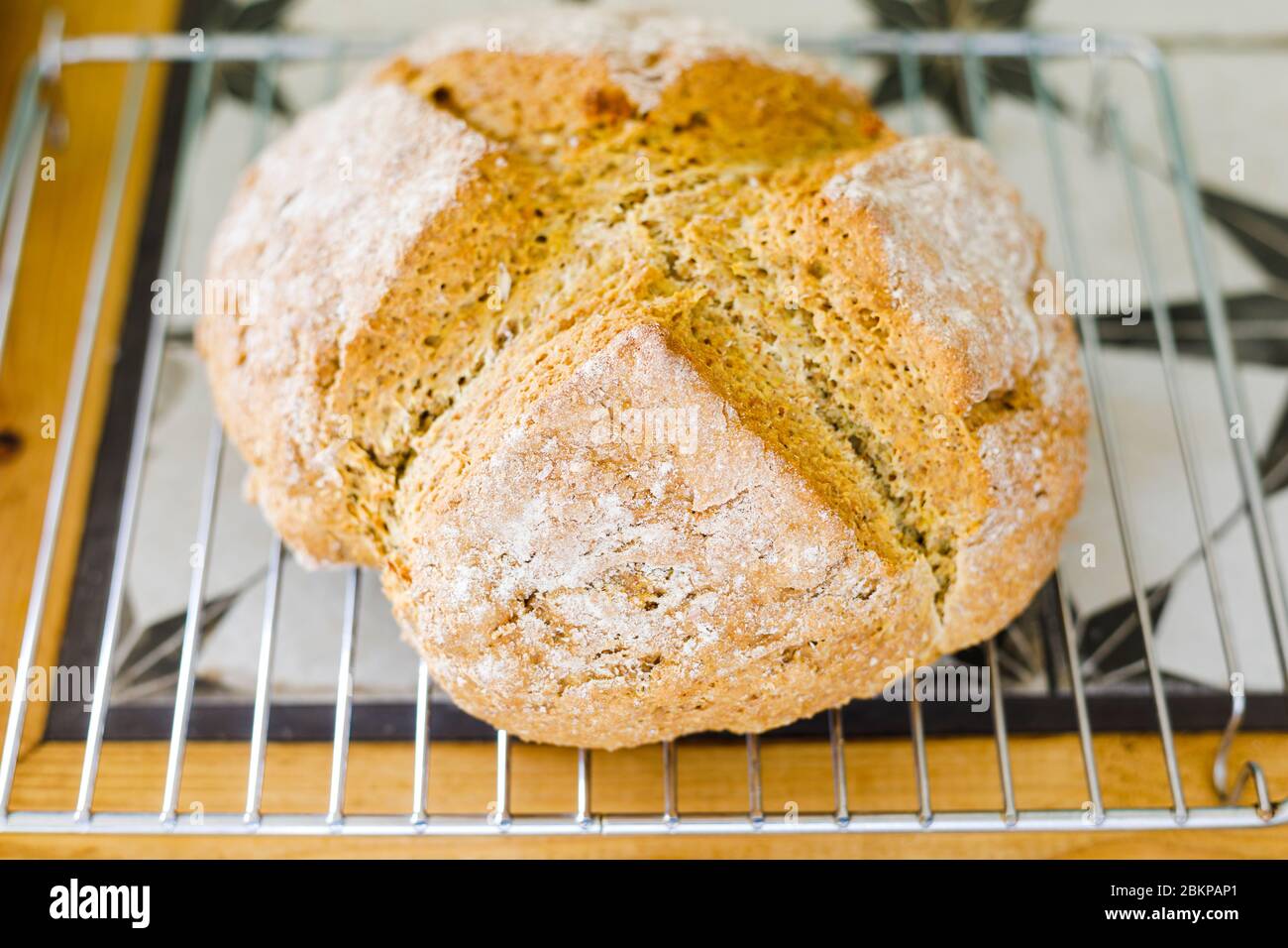 Fresh home baked loaf of soda bread Stock Photo
