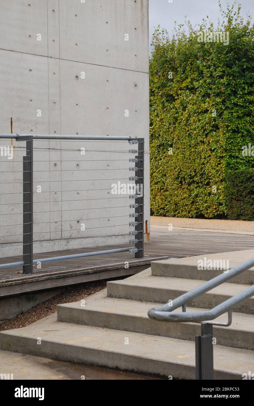Reinforced Concrete Timber Thames Barrier Park Pavilion North Woolwich Road, Royal Docks, London by Patel Taylor Alain Cousseran Allain Provost Stock Photo