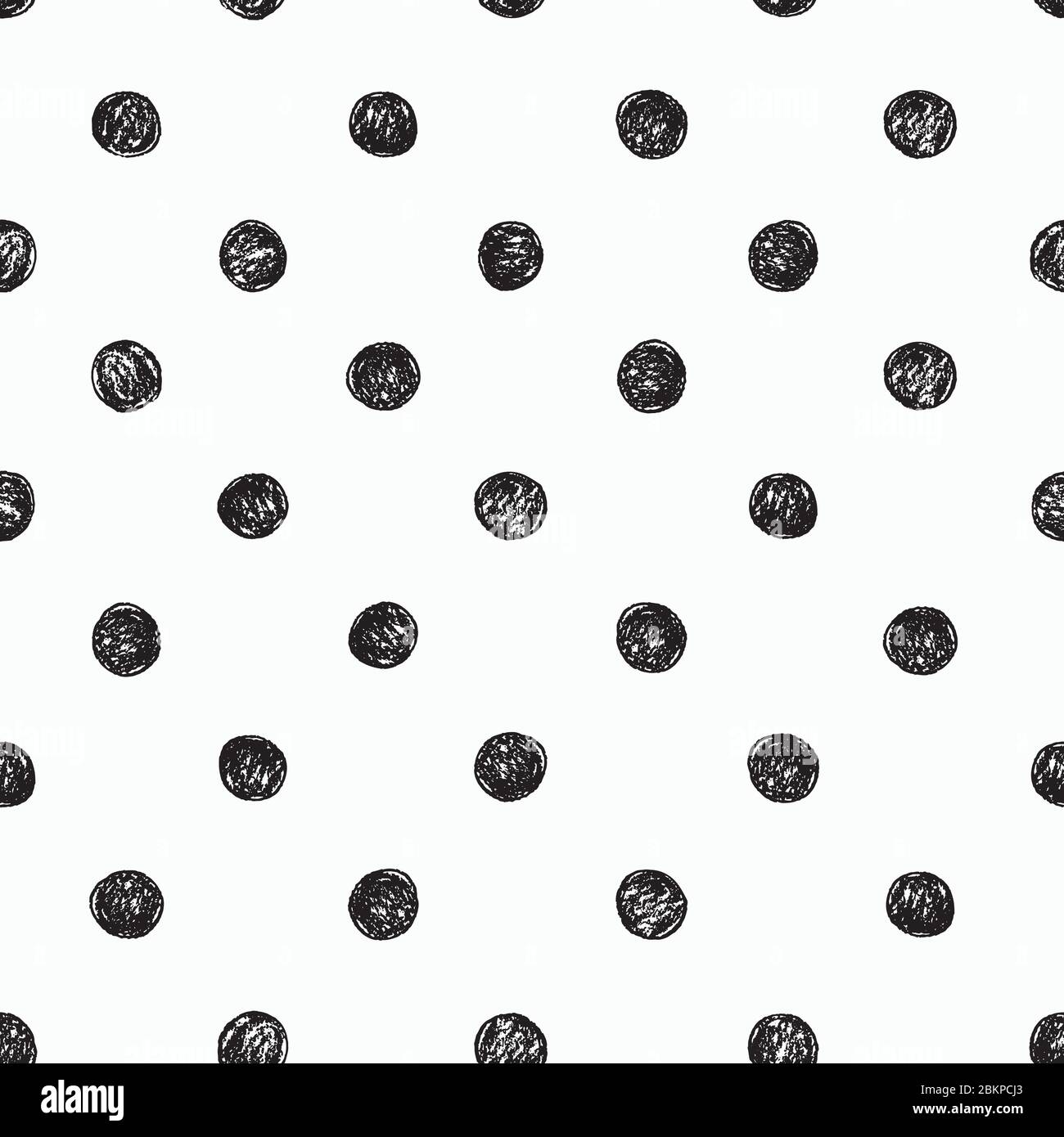 Vector geometric textured irregular black dot pattern with grunge