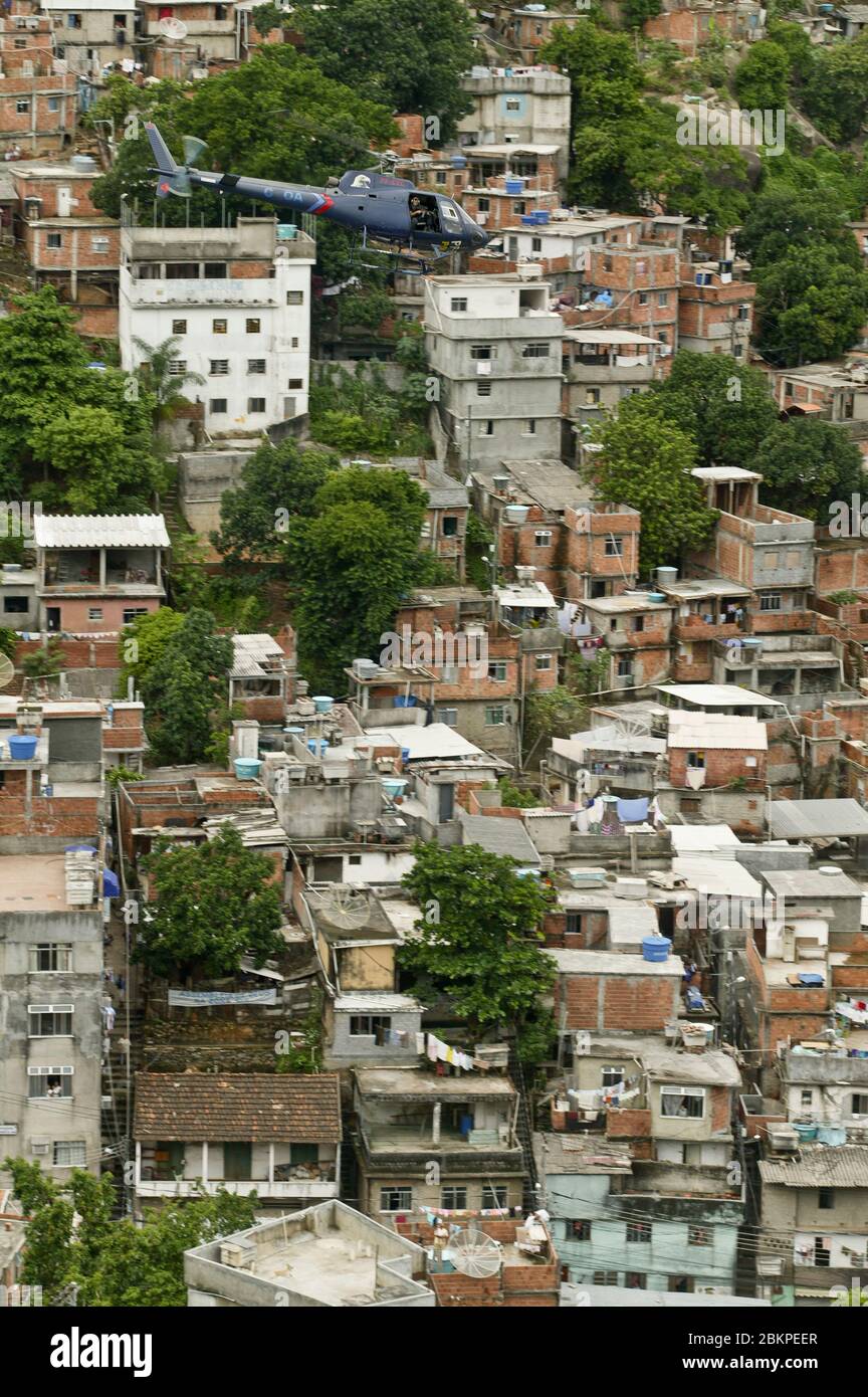POLICE OPERATION IN RIO FAVELA Stock Photo