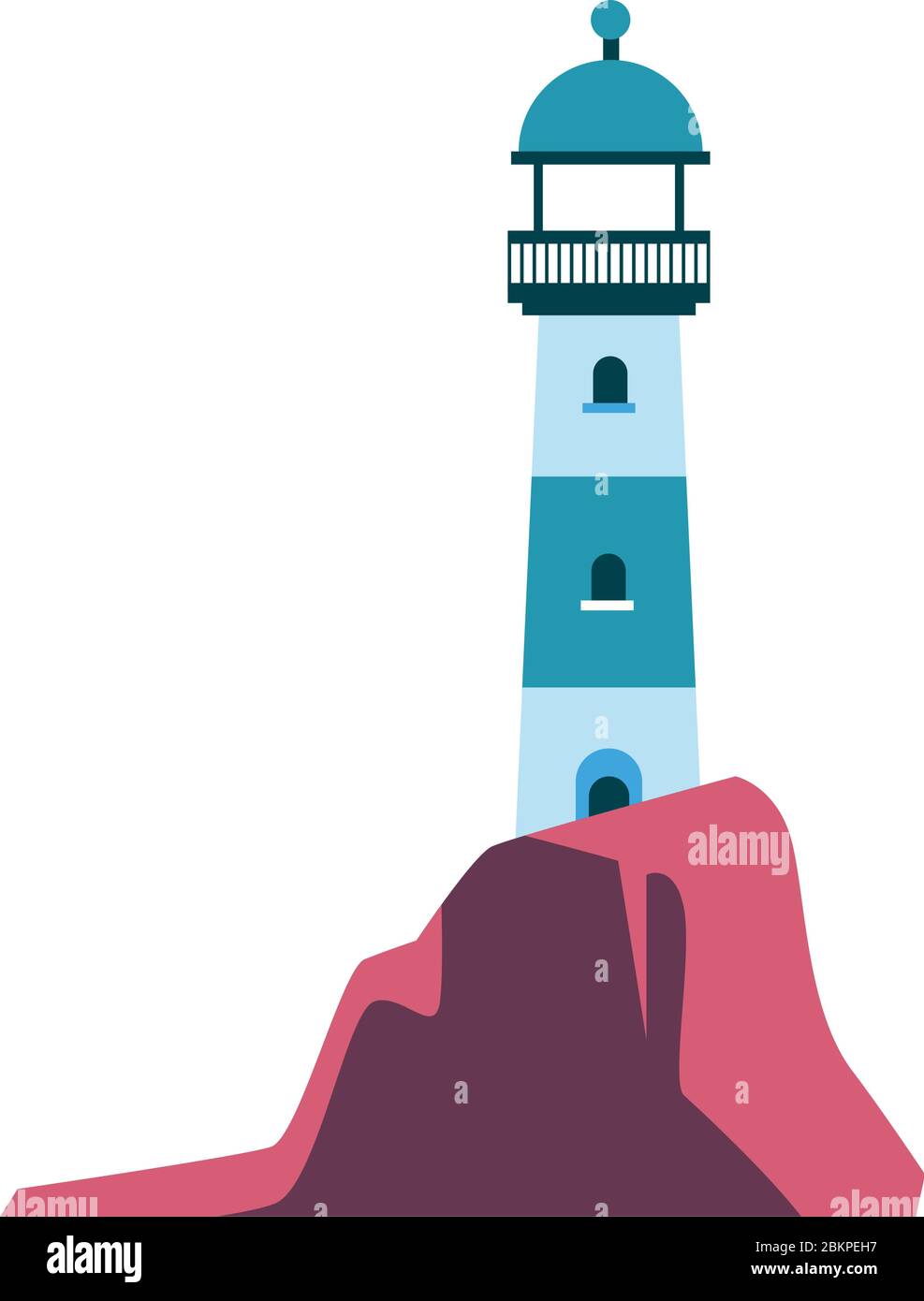 sea scape flat scene with lighthouse Stock Vector Image & Art - Alamy