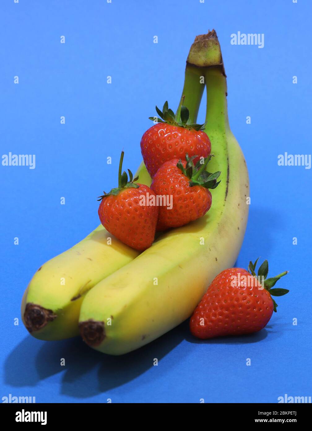 Bananas and strawberries Stock Photo Alamy