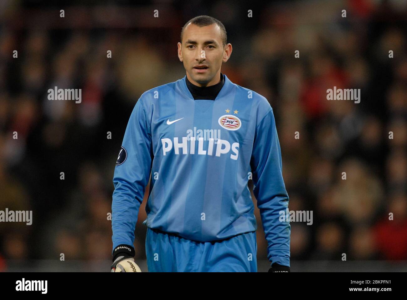 EINDHOVEN, NEDERLAND. MARCH 12: Heurelho Gomes of PSV Eindhoven During UEFA Cup Round of 16 Second Leg between PSV Eindhoven and Tottenham Hotspur at Stock Photo