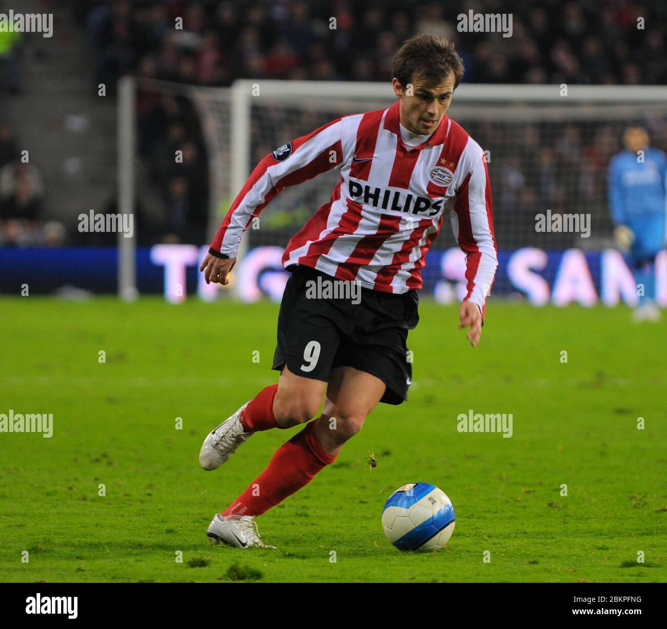 EINDHOVEN, NEDERLAND. MARCH 12: Danko Lazovic of PSV Eindhoven During UEFA Cup Round of 16 Second Leg between PSV Eindhoven and Tottenham Hotspur at Stock Photo