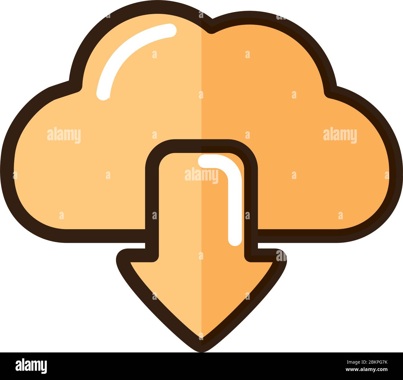 Cloud Computing Download Data Internet Web Technology Interface Vector Illustration Line And Fill Style Icon Stock Vector Image Art Alamy