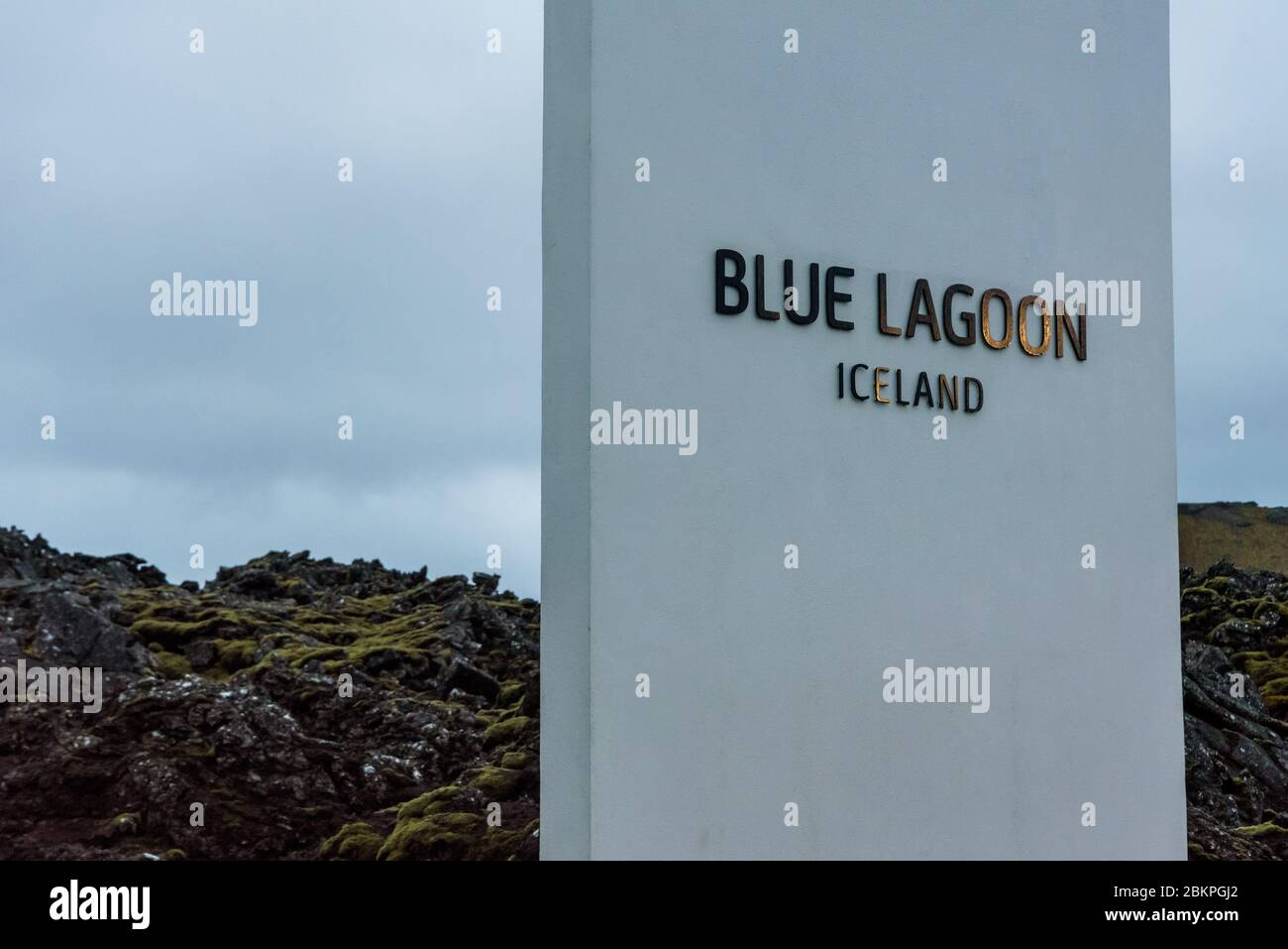 Blue Lagoon (Bláa lónið), geothermal spa attraction located in a lava field in Grindavík on the Reykjanes Peninsula, Iceland. Stock Photo