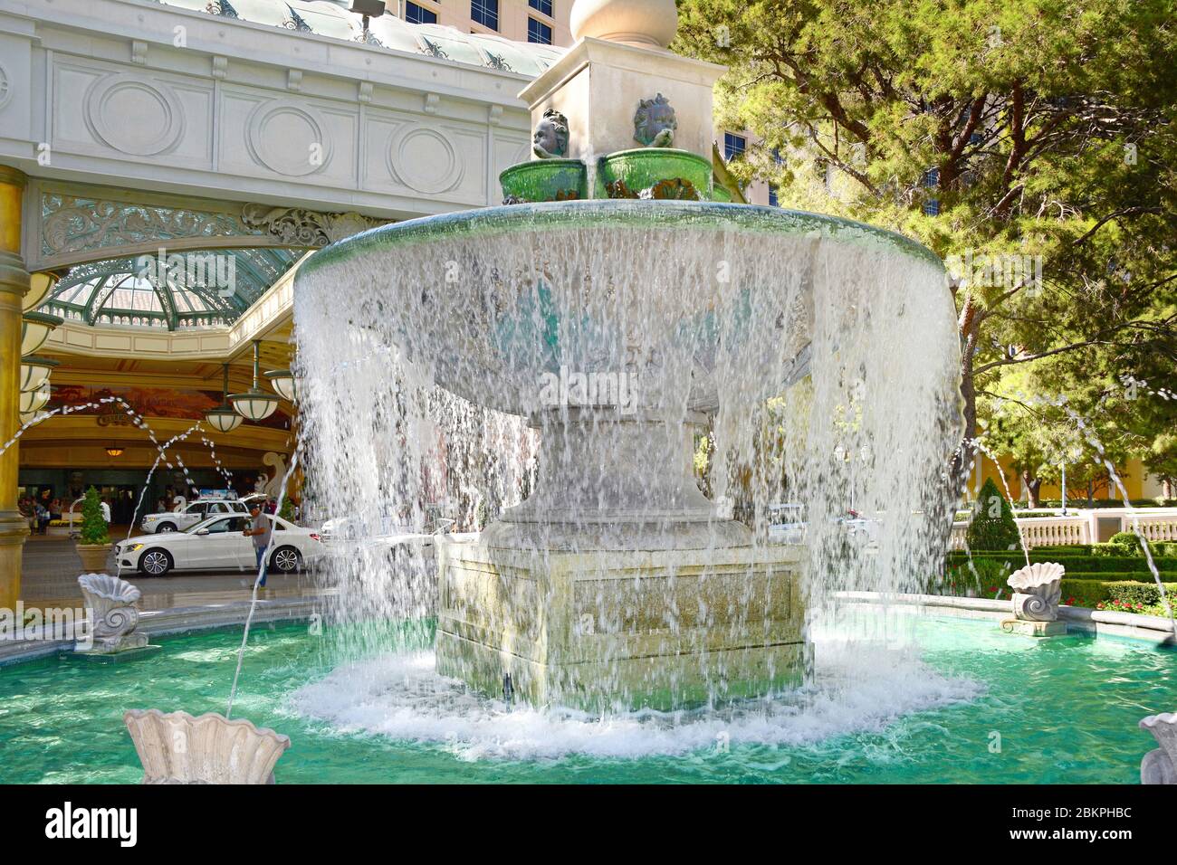 Las Vegas NV, USA 093017 This water fountains adorns the entrance of