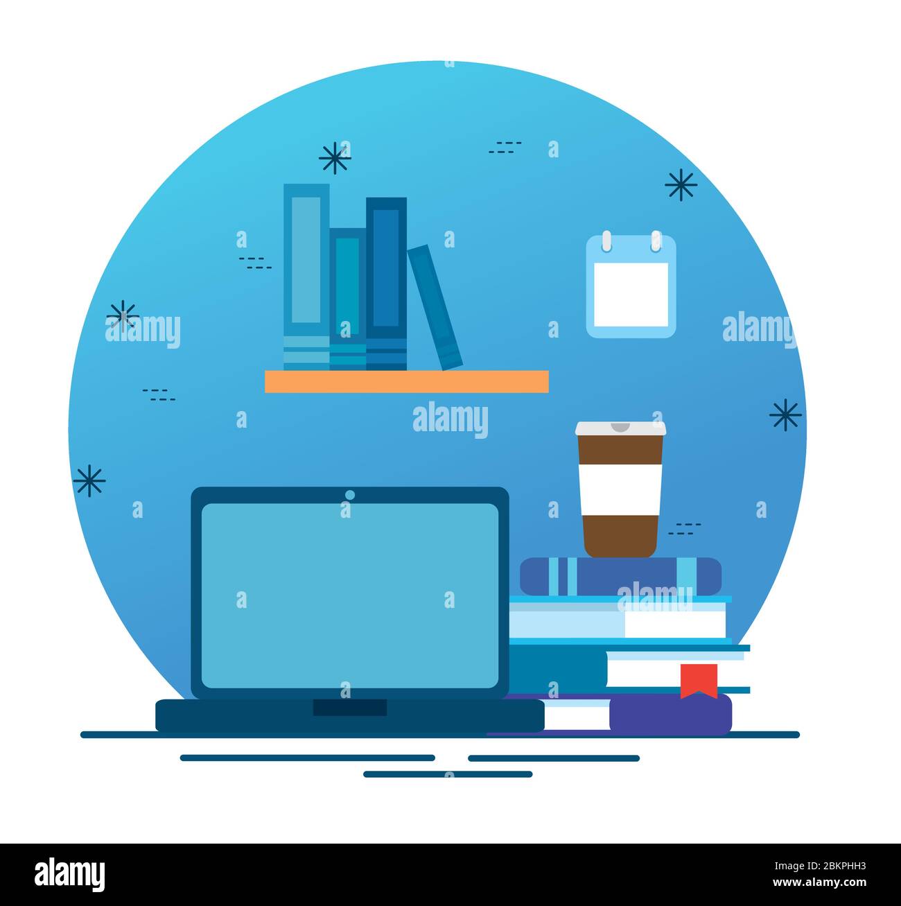 education online technology with laptop and icons Stock Vector Image ...