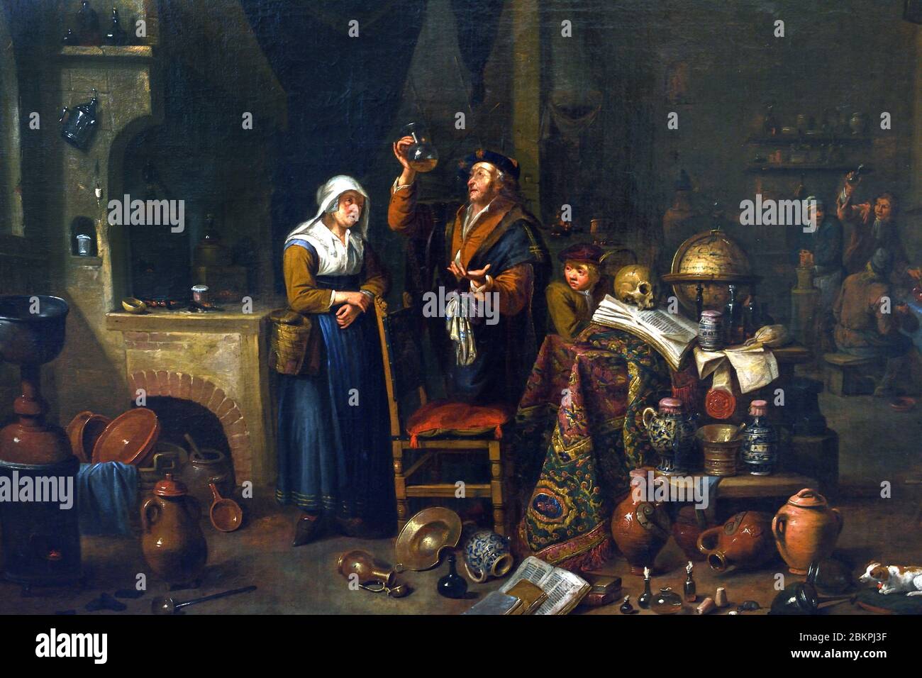 An Alchemist by David II Teniers le Jeune 1610-1690  Flemish Belguim  Belgian. Stock Photo