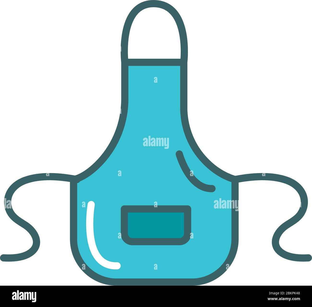 kitchen aprom fill style icon Stock Vector