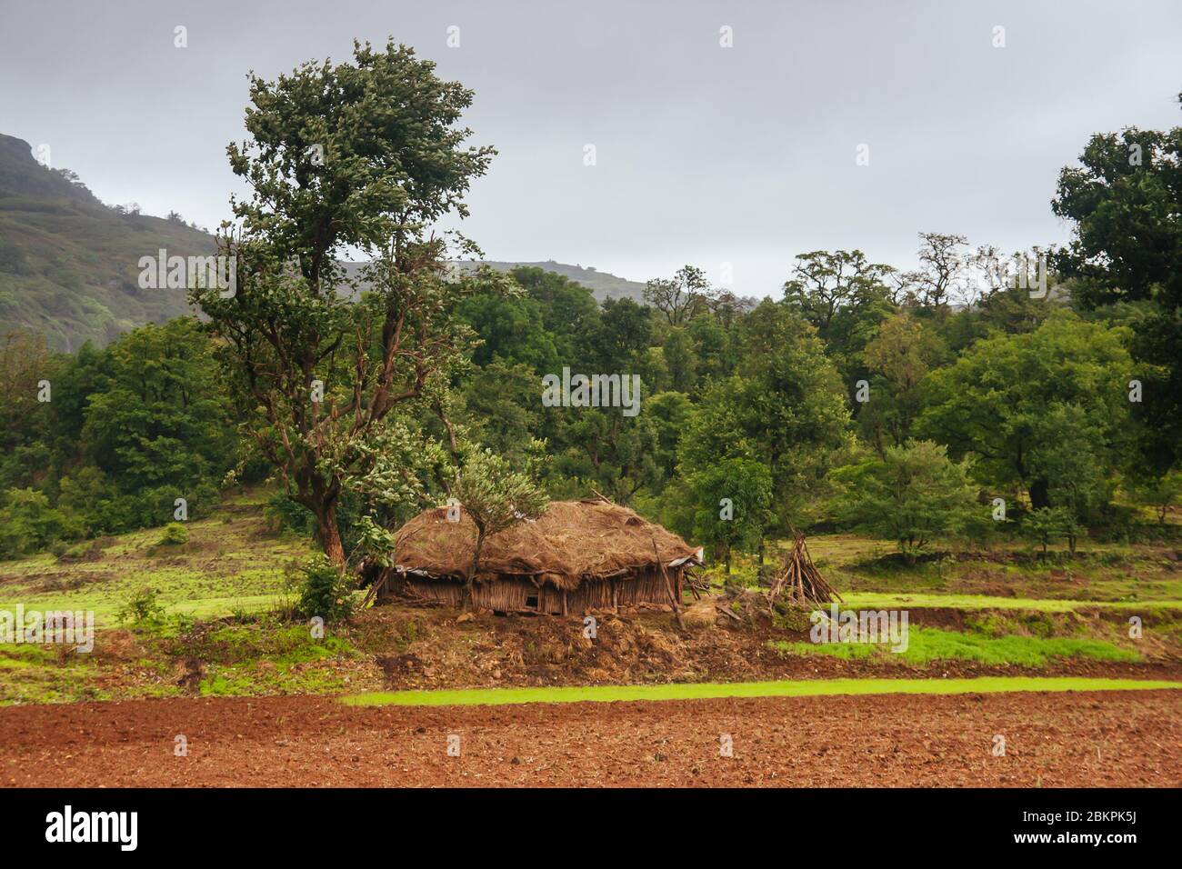 Rural Farming Community in India Stock Photo