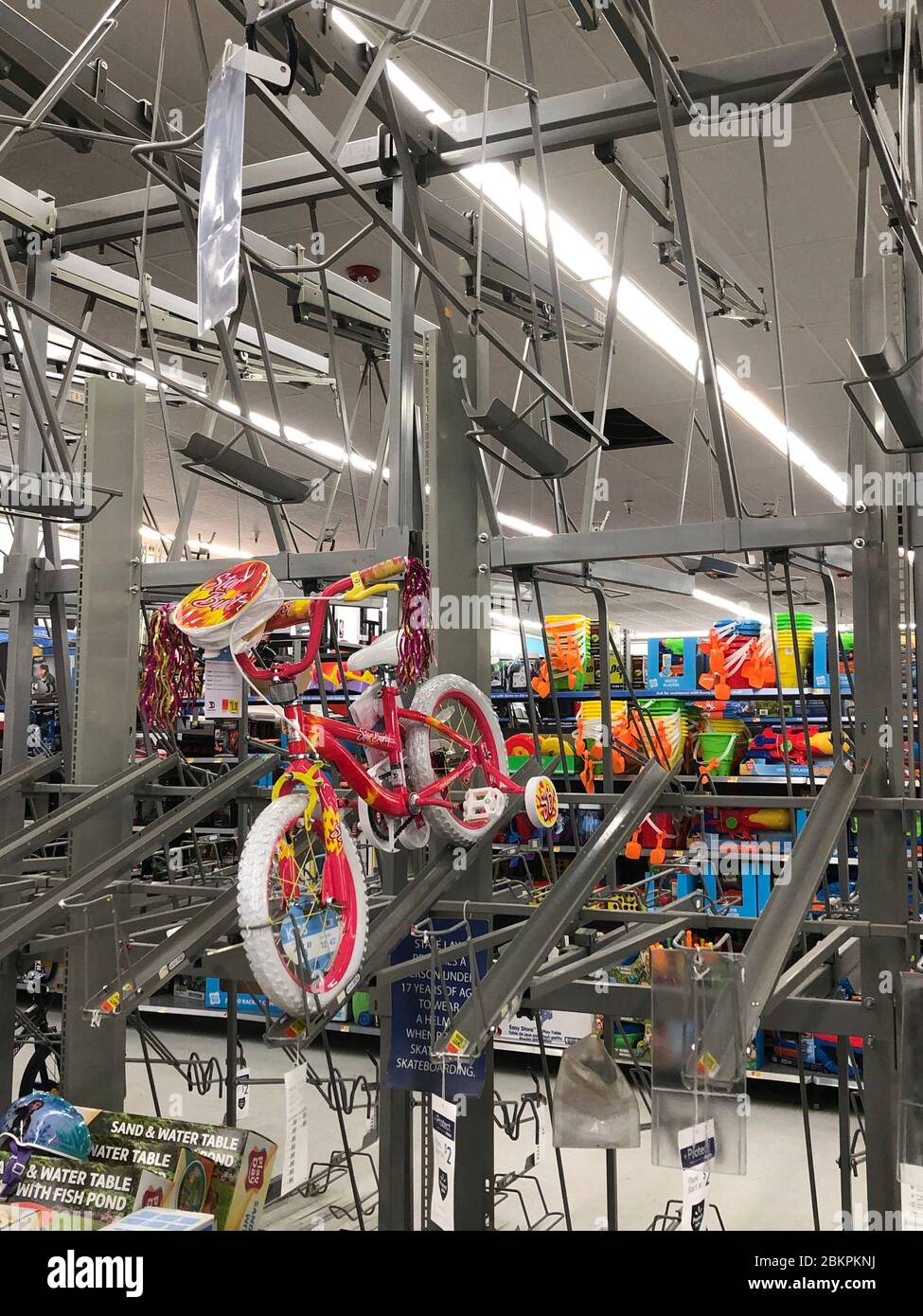 TOM S RIVER NJ MAY 5 View of the bicycle section at Walmart as the coronavirus pandemic sparks a surge in bicycle sales throughout the United States causing shortages in various stores