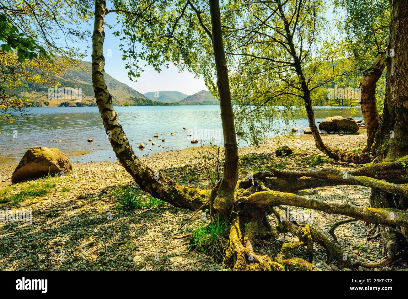 Springtime on the shores of Ullswater in the Lake District Stock Photo