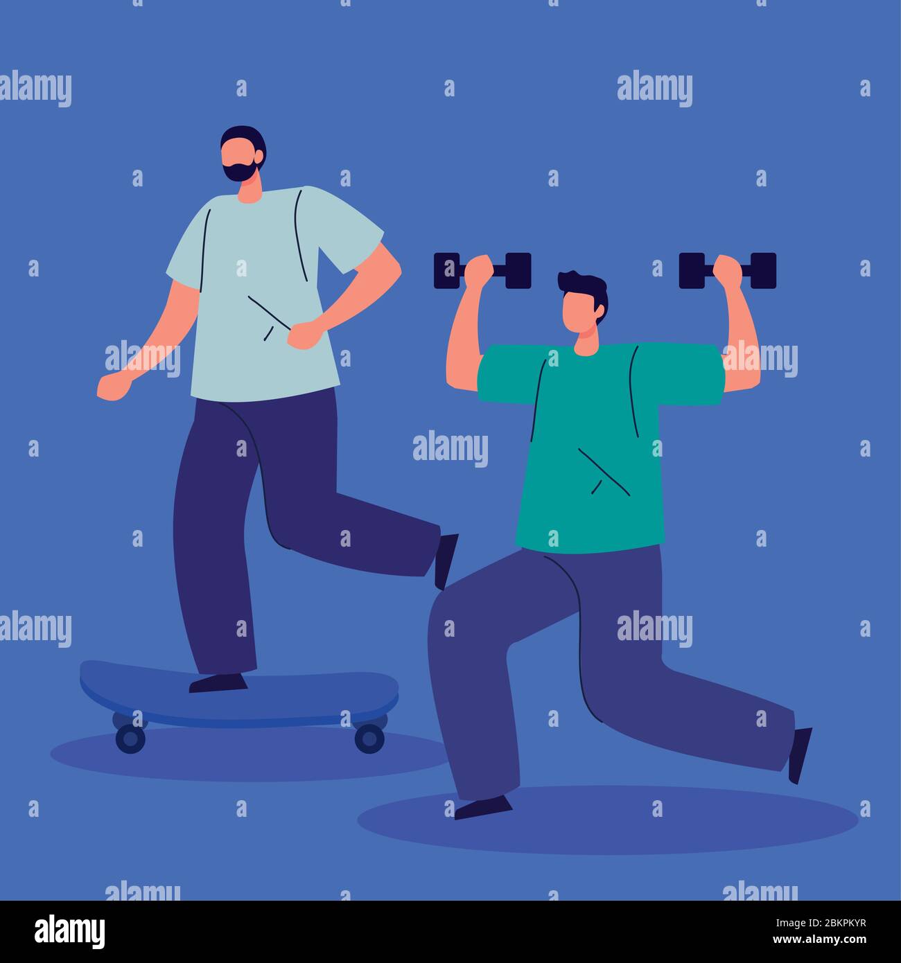 men practicing exercise avatar characters Stock Vector Image & Art - Alamy