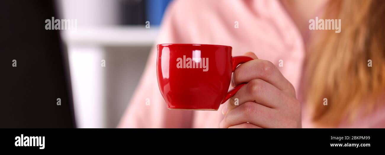 Woman drinking tea Stock Photo